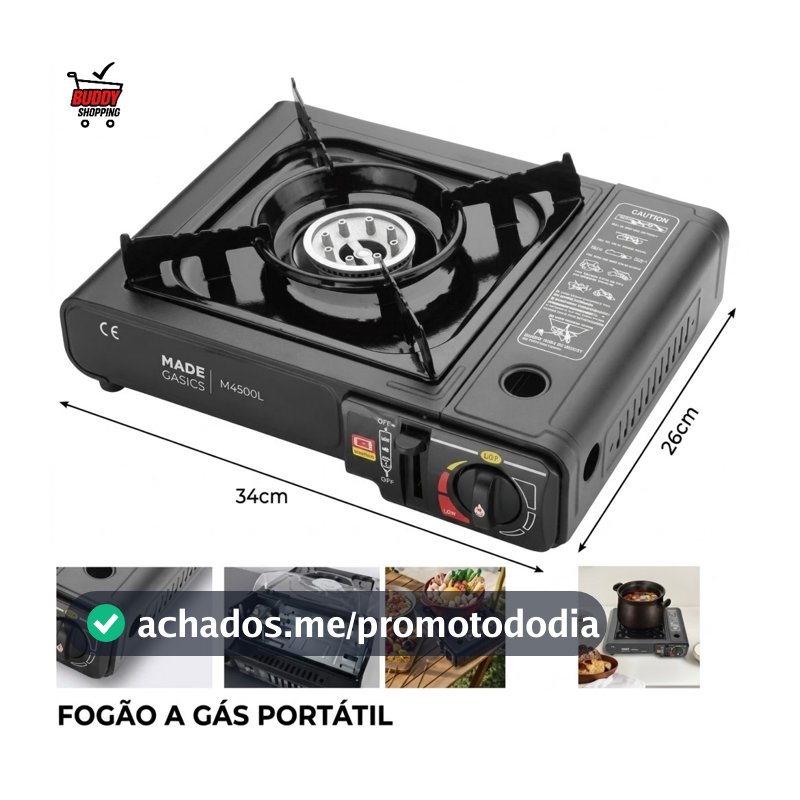 Fogao Portatil para Camping a Gas Lighter Automatico Revestimento Resistente com Maleta MGT-21003