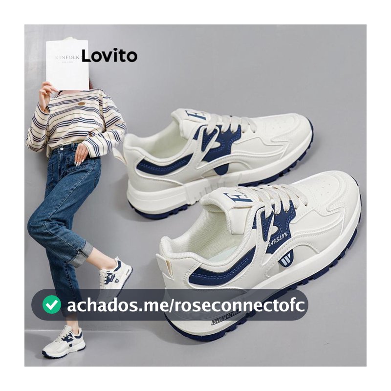 Lovito Branco Tênis Casuais Esportivos Lisos E Confortáveis para Pickleball Estilo Coreano Para Uso Diário E Atividades Ao Ar Livre Para Mulheres LFA45159