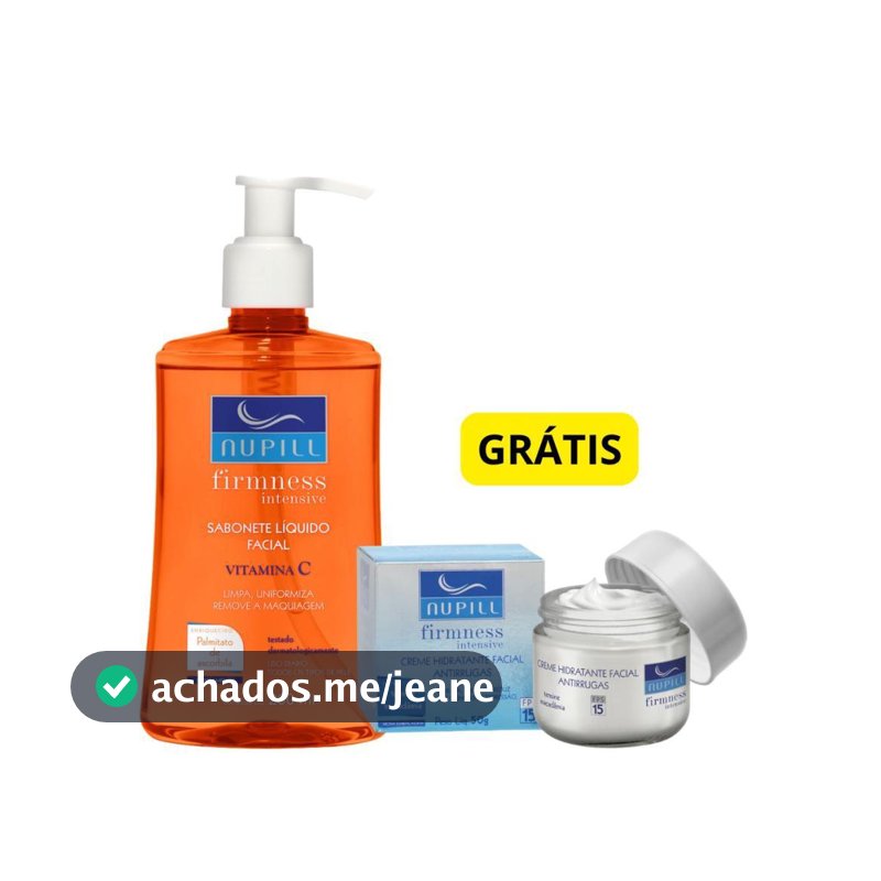 Kit Nupill Sabonete Facial Vitamina C 200ml + Creme Antirrugas FPS15 Tensine e Macadâmia 50g