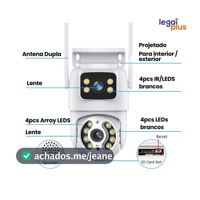 Câmera De Segurança a Prova de água Lente Dupla APP ICSEE IP66 Camera IP WiFi 360