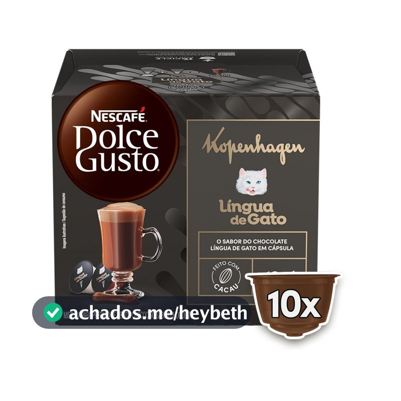 NESCAFÉ DOLCE GUSTO Chococcino Lingua de Gato Kopenhagen - 10 CÁPSULAS