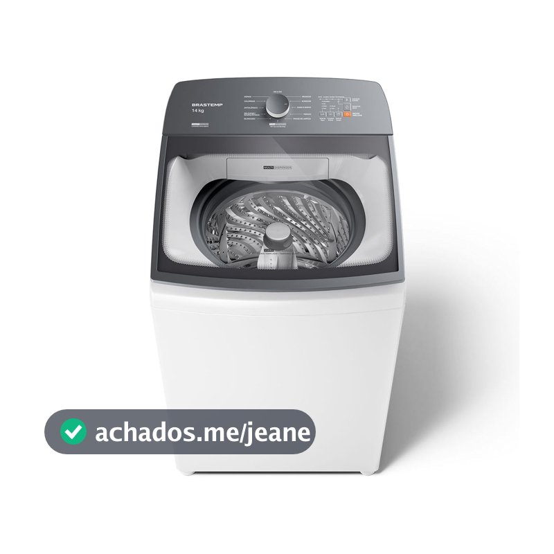 Máquina de Lavar Branca 14kg Brastemp com Smart Sensor e Reduzir Tempo - BWJ14AB