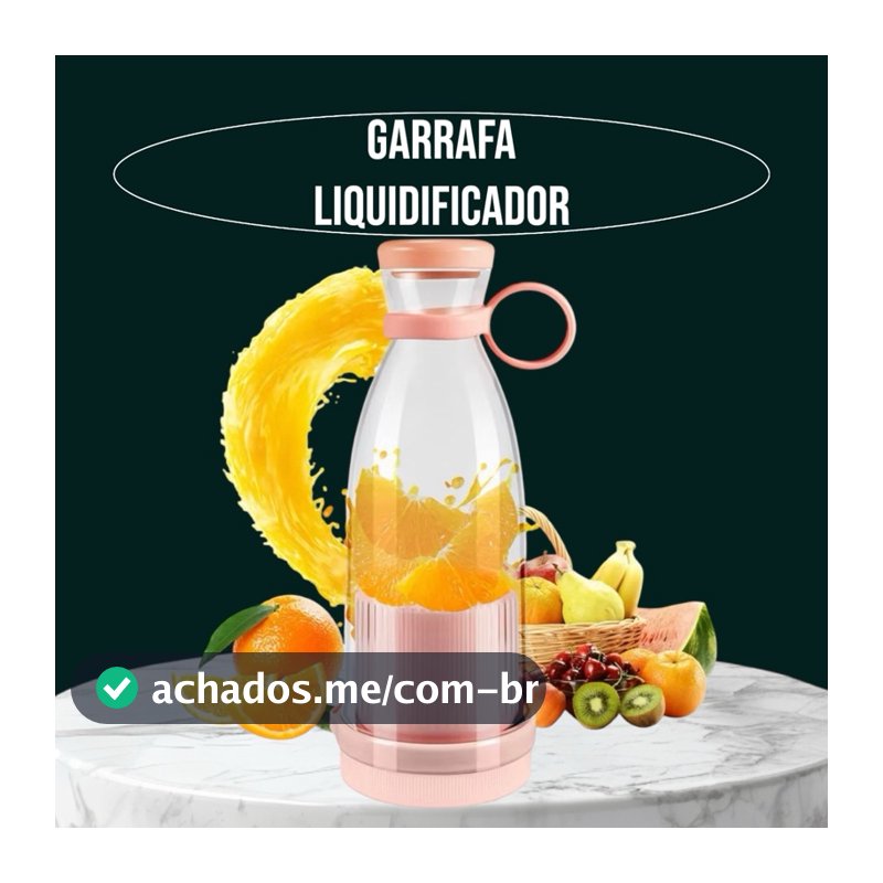 Garrafa Liquidificador Portátil Mini Mixer Juicer Recarregável Shake Cabo USB Elétrico 420ml
