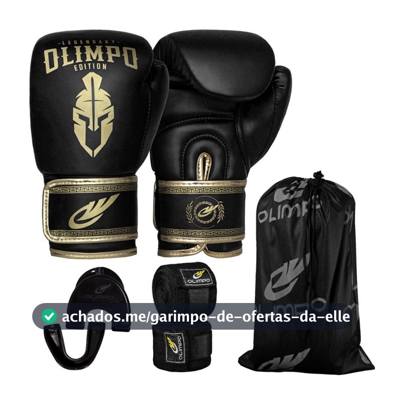 Luva De Boxe Muay Thai + Bandagem 5M + Bucal + Case Kickboxing  Legendary Edition Olimpo Esportes