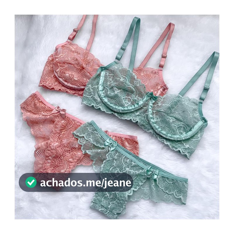 Conjunto Lingerie Calcinha e Soutien Sem Bojo Com Aro Sensual Sexy Luxo Eu Sou Estilo