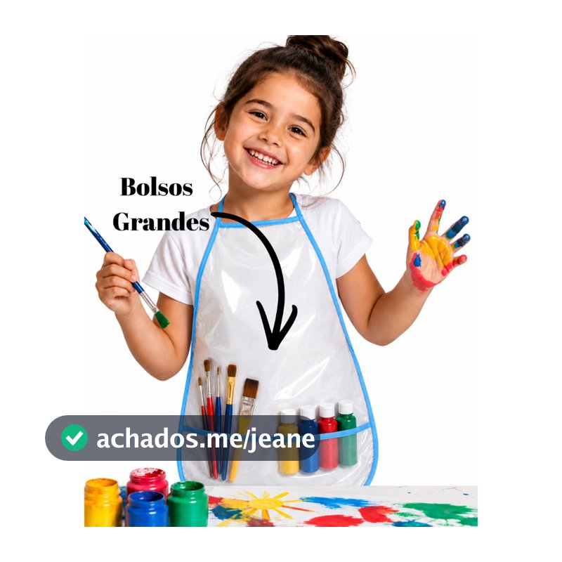 Kit 10 Avental Infantil c bolso pintura escolar unissex impermeável criança transparente pvc cristal