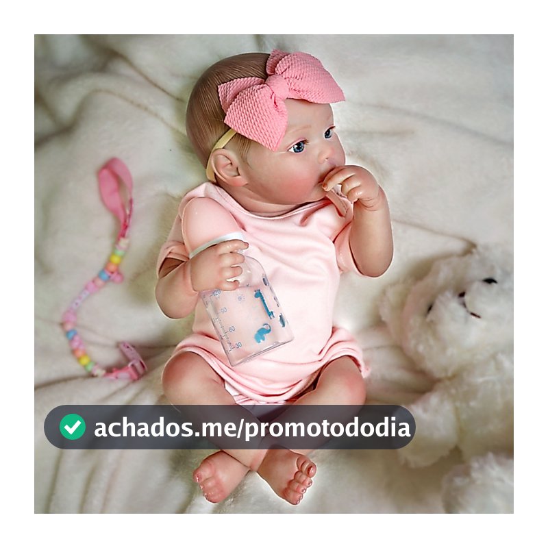 Bebê Reborn Boneca Silicone 48cm Menina Realista Pintado Original Olhos Azuis