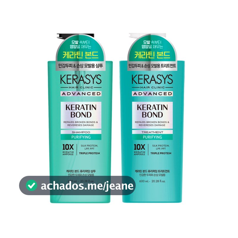 Kit Keratin Bond Purifying Kerasys 600 ml - Shampoo E Tratamento Para Cabelos Oleosos