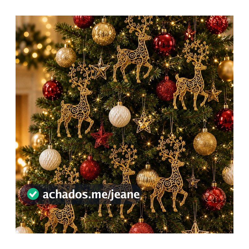 Decoração de Natal Rena Ornamental para Árvore de Natal Guirlanda e Painéis decorativos