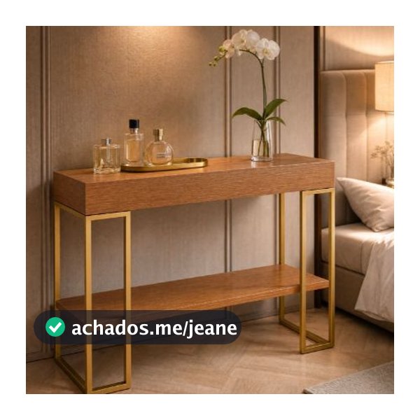 Aparador Sofisticado Amadeirado Com Base Dourada