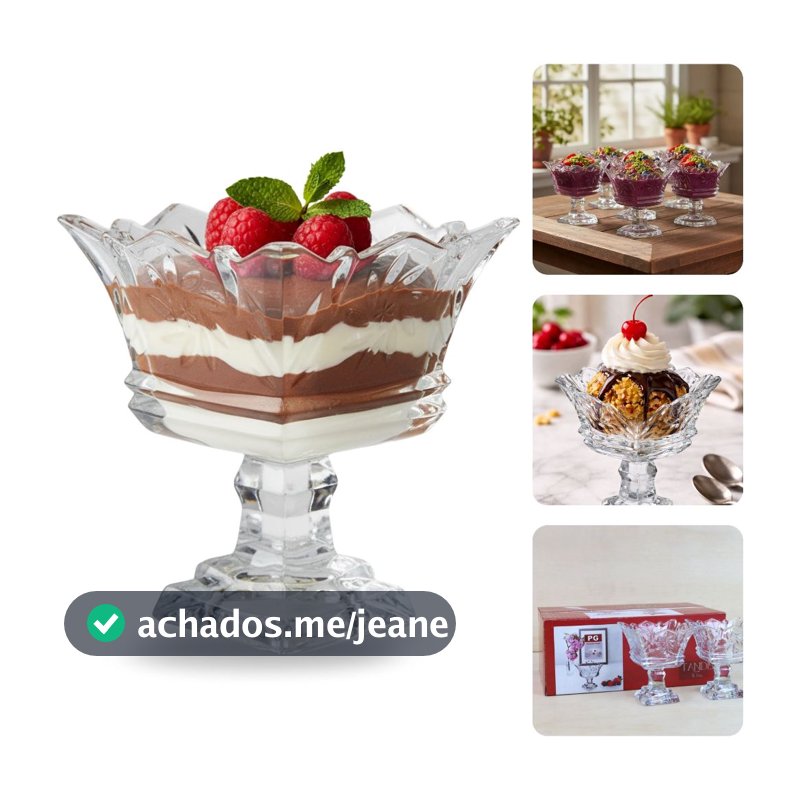 6 Taça De Sobremesa Vidro luxo sorvete acai dubai 150ml açai taças taca stooz interiores