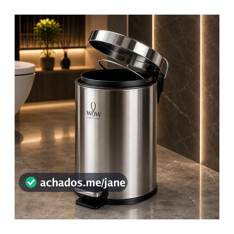 Lixeira Inox 5 Litros Cesto Com Pedal E Balde Removível