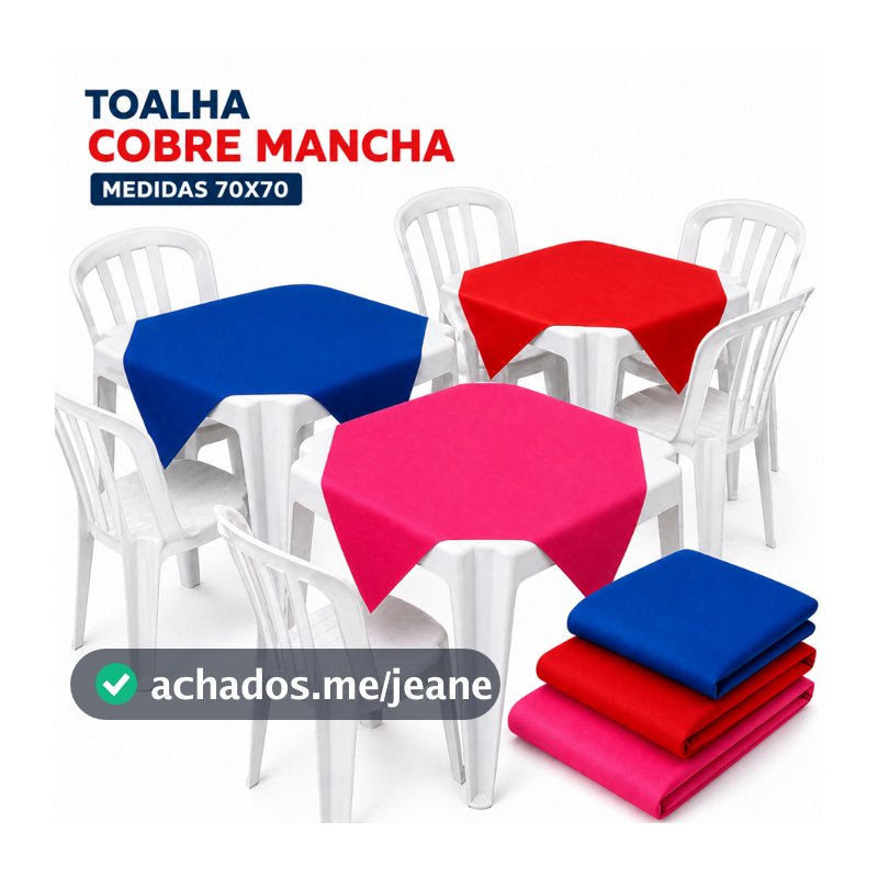 Kit 5 a 25 Toalhas de Mesa Cobre Manchas Quadrada 70x70cm Aniversário Festa Eventos Cores