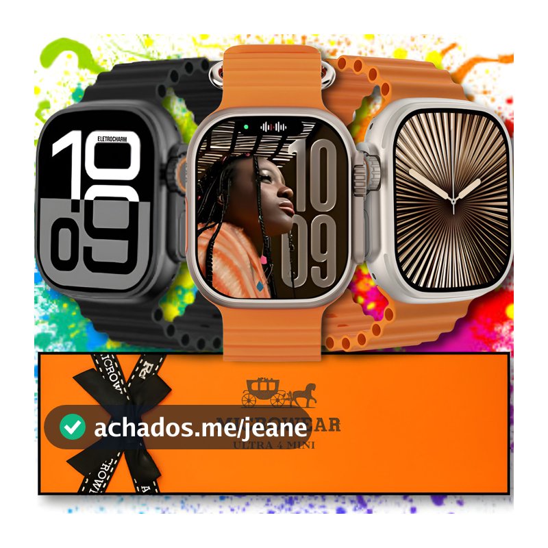 Relógio Inteligente Smartwatch Ultra 4 Mini Microwear Série 11 E Responde Msgm GPS Tela Amoled 41mm