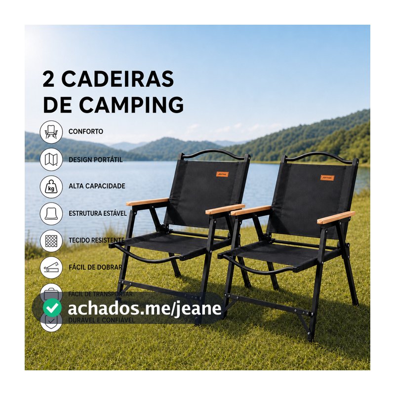 Cadeira Dobrável JOYFOX Reforçada Até 250kg Encosto Alto Oxford 600D Aço Carbono