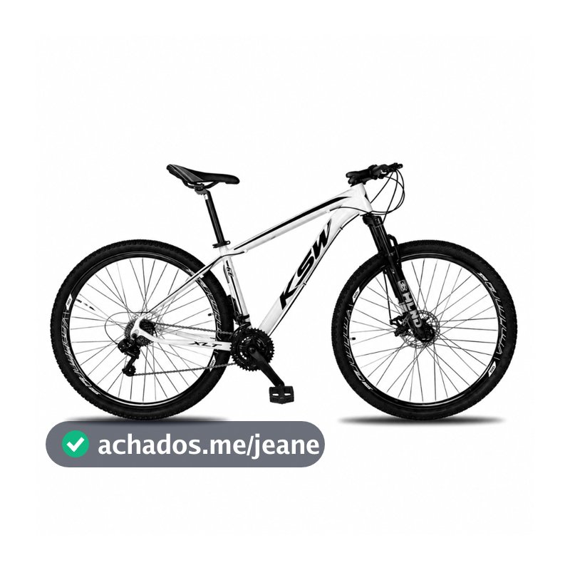 BICICLETA ARO 29 KSW XLT 21 MARCHAS SHIMANO FREIOS A DISCO QUADRO 17 BRANCA