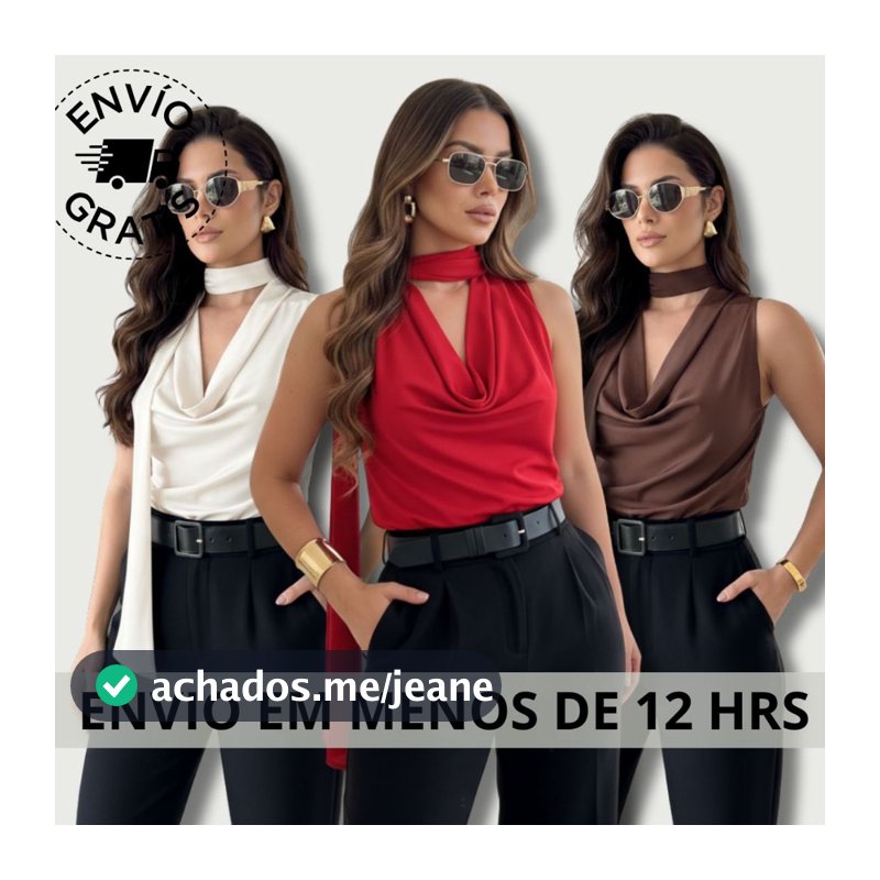 Blusa Feminina Estilo Social Verão Tendência Blogueira Suplex Premium Zero Transparência CHOKER.....