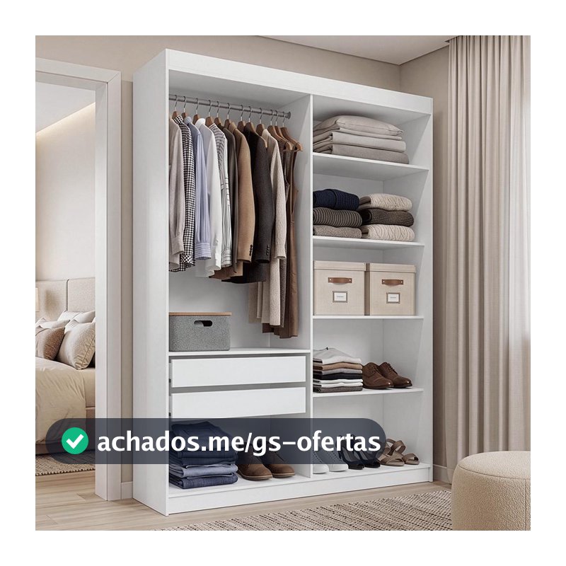 Guarda-Roupa Closet 2 Gavetas 121 cm Venus Madesa