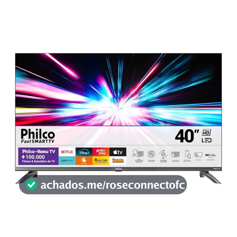 Smart TV 40” Philco Roku TV LED Dolby Audio PTV40M9GR2CGB