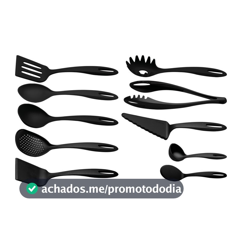 Jogo de Utensílios Tramontina Nylon Ability 10 Pç Preto