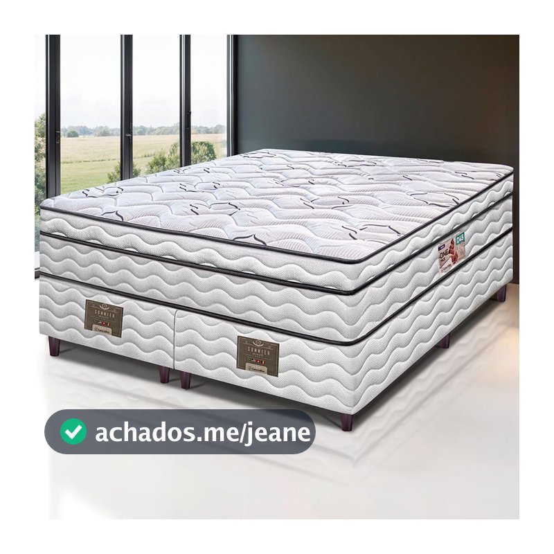Cama Box Queen Size Bipartida Ortopédica Espuma D45 63x158x198cm Cama inBox Moderne