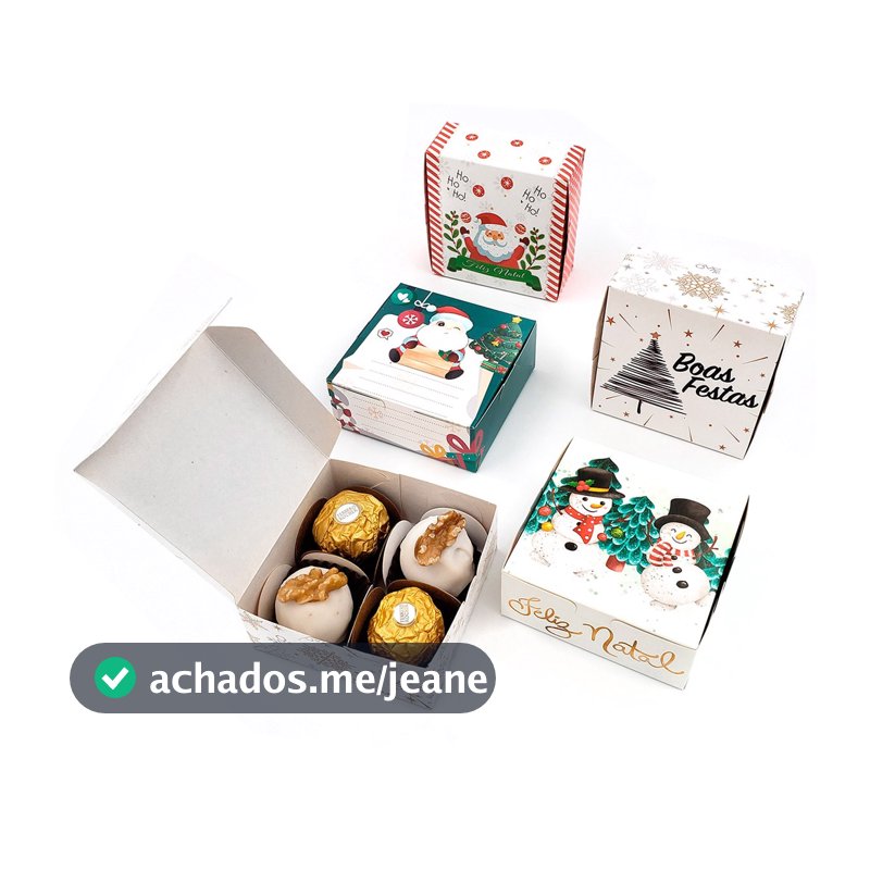 kit 30 caixas de natal para 4 doces a pronta entrega. Lançamento, Caixinha Lembrancinha natalina