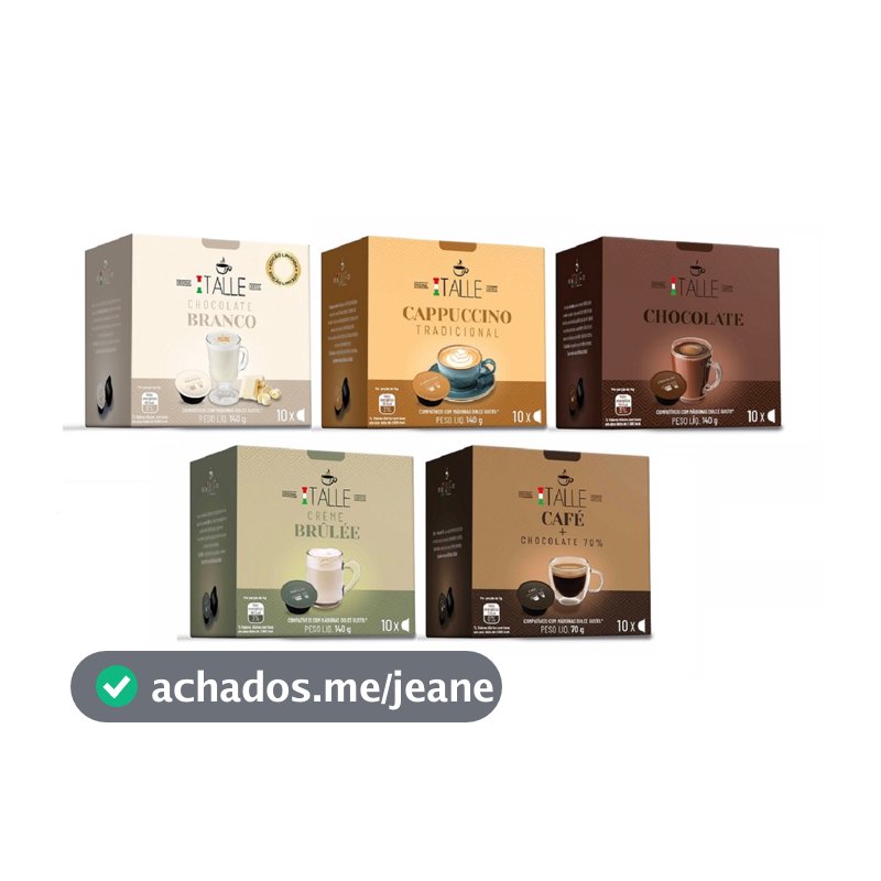 Capsula Dolce Gusto Cafe Italle Chocolate Branco Cappuccino Bebidas Lácteas 50Und