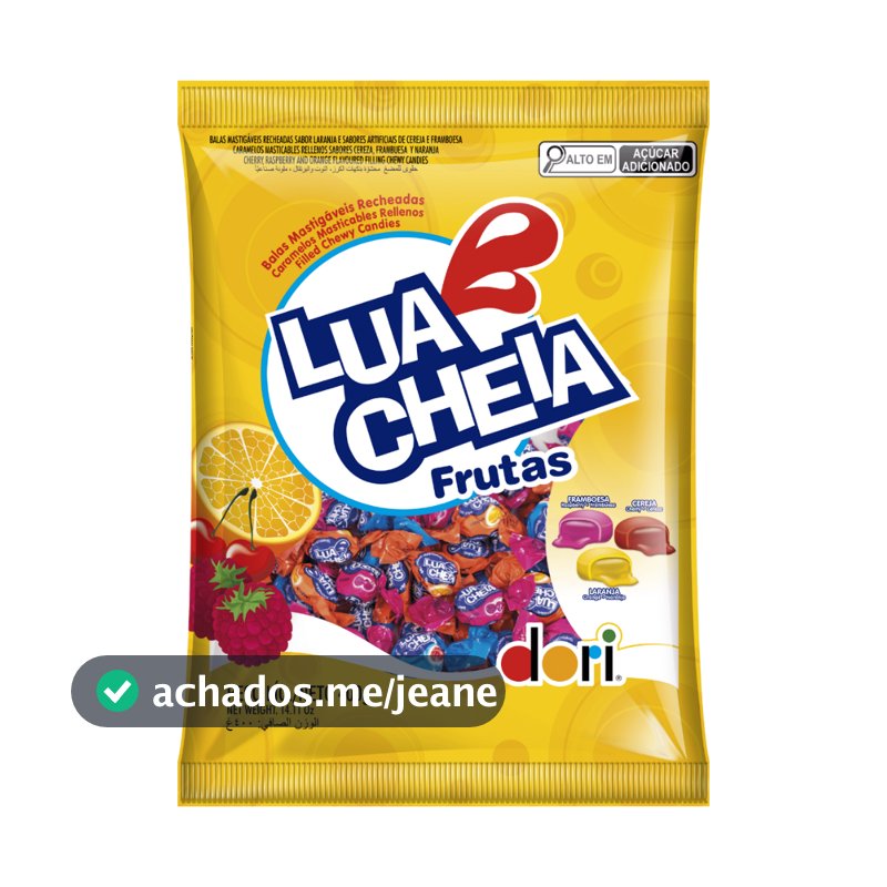 Bala Mastigável Recheada Lua Cheia Frutas 400g – Dori