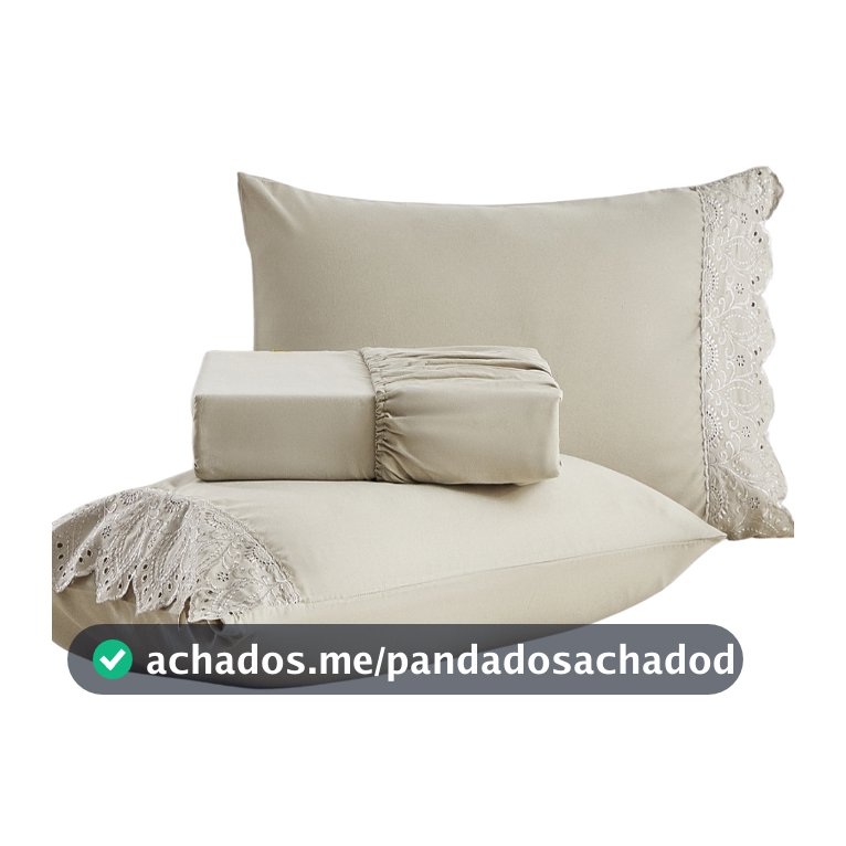 Jogo de Lençol Veneza Percal 300 fios Lese Bordado Inglês Micropercal King Queen Casal Solteiro