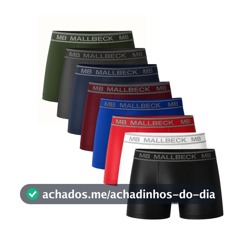 Kit 8 Cuecas Boxer Adulto Box Microfibra MALLBECK
