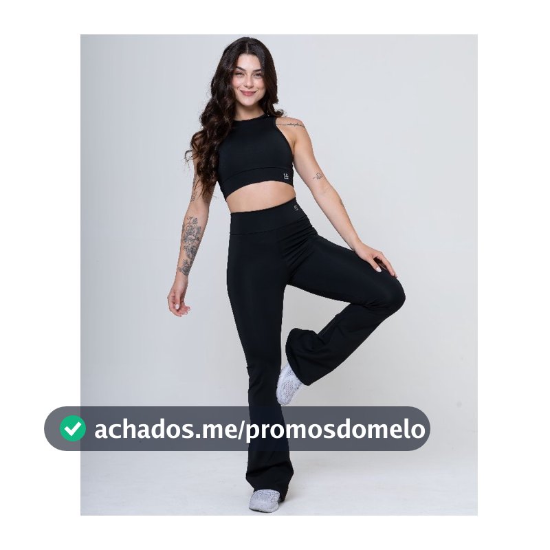 Conjunto LIFTZ Calça Flare Top Regata Legging Bailarina Cós Alto Suplex Zero Transparência Academia