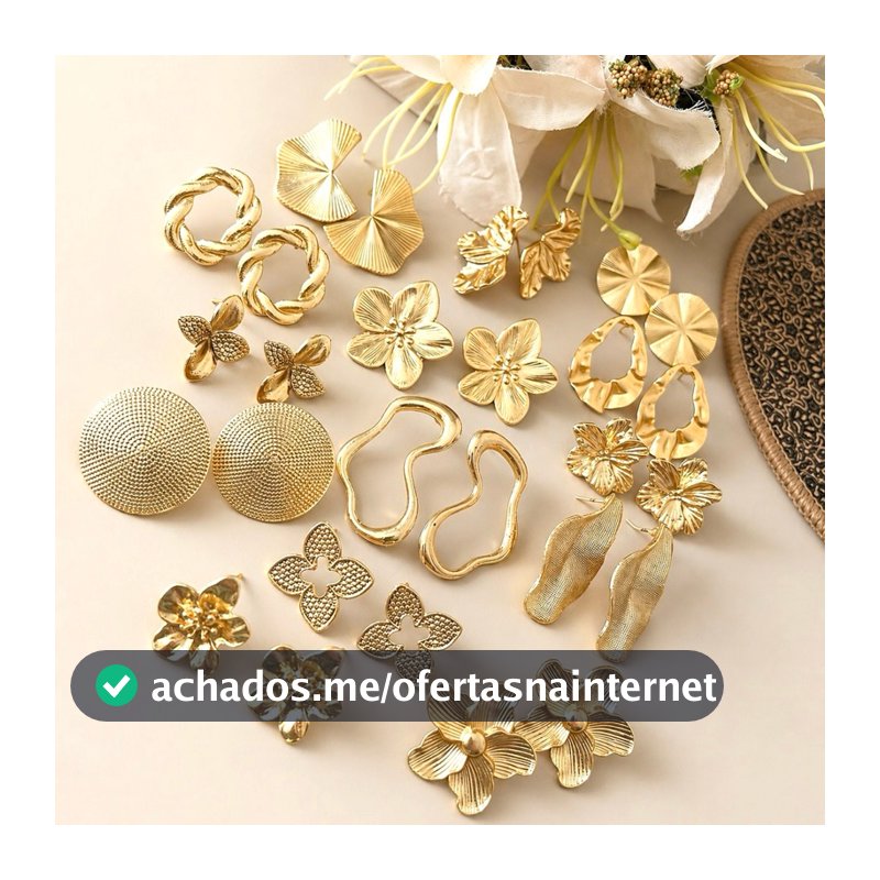 Brincos Femininos Dourado Sortidos |Banho ouro 18k | Excelente Durabilidade