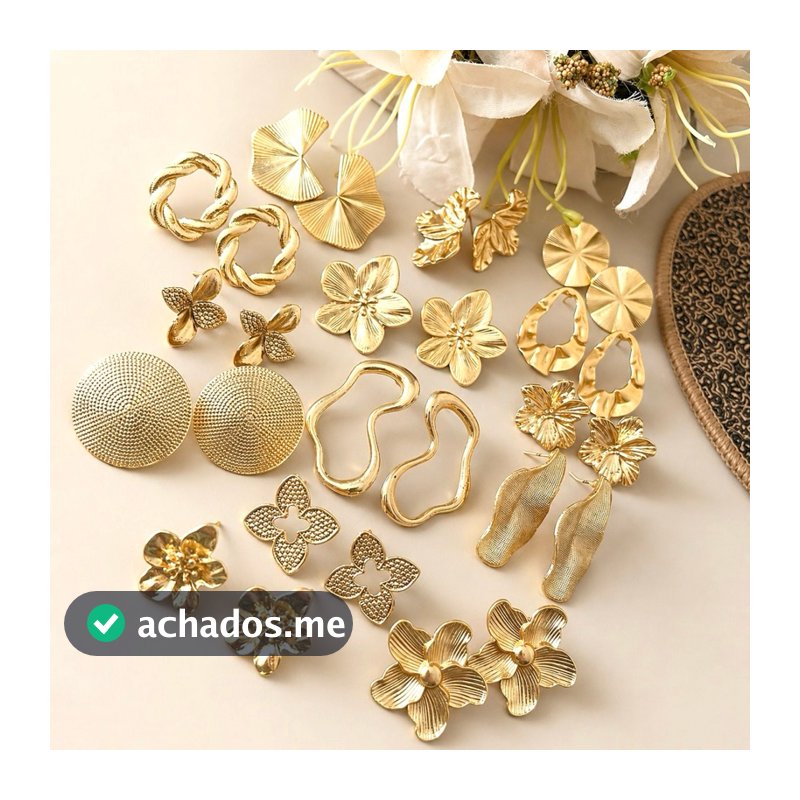 Brincos Femininos Dourado Sortidos |Banho ouro 18k | Excelente Durabilidade