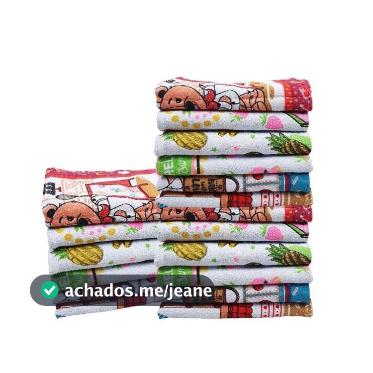 Kit 5 ou 10 Panos de Prato Cozinha Algodão Atoalhado Felpudo Grande Alta Absorção Pano de Copa Louça Estampado