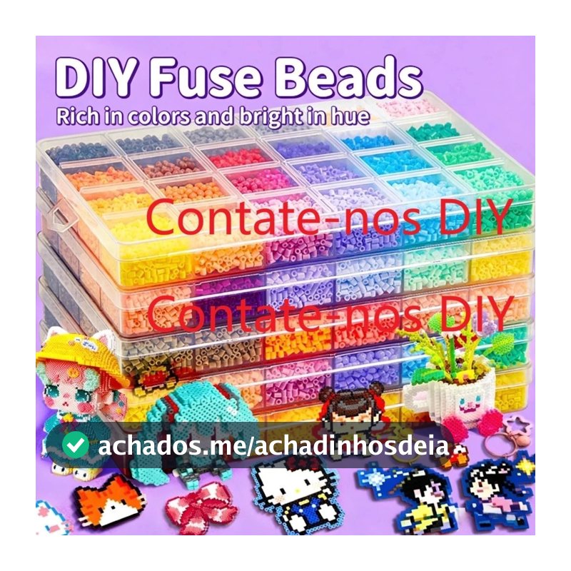 Kit Hama Beads Fuse Beads 2,6mm 24/48/72/96 Cores Pixel art Com Mini Ferro Caneta Pegboard DIY Infantil