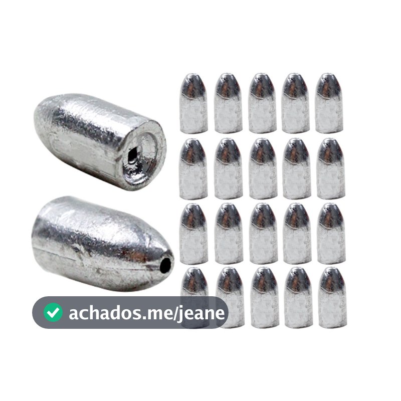 Kit 10 Chumbo Bullet para Pesca Flórida Carolina Texas Rig Iscas Artificiais Soft Chumbada Oficial