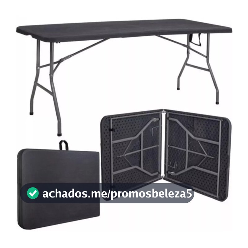 Mesa Maleta Portátil Reforçada Alça Festa Trabalho Exposição Camping Viagem