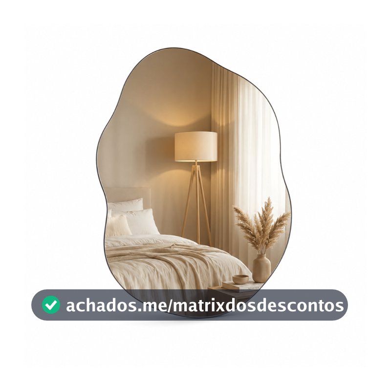 Espelho Decorativo Orgânico Nuvem 70x50cm Instalação Rápida
