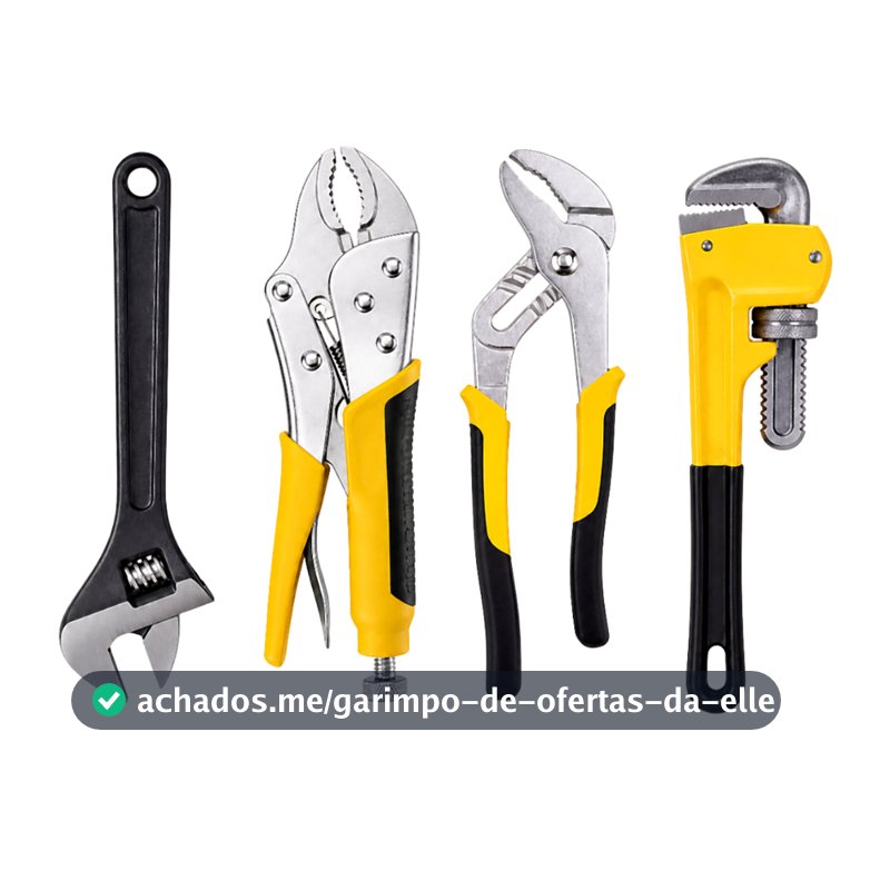 Kit Alicates Conjunto Chave Inglesa + Alicate Bomba + Grifo + Alicate Pressão