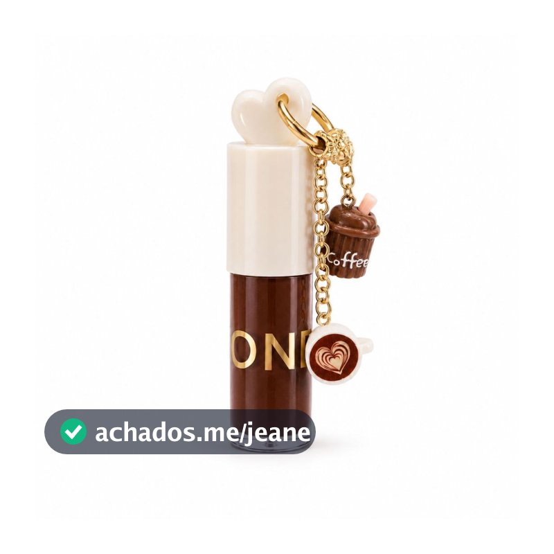 Gloss Labial Chocolate com Chaveiro Fofo Lip Oil Brilho Hidratante Cheiro Infantil