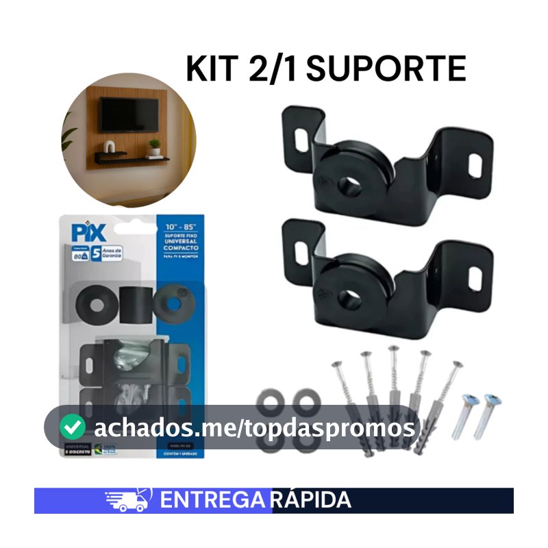 Suporte TV Universal Fixo Para Smart Tv LED 4k LCD Painel Parede 10 a 100 Polegadas Facil instalar