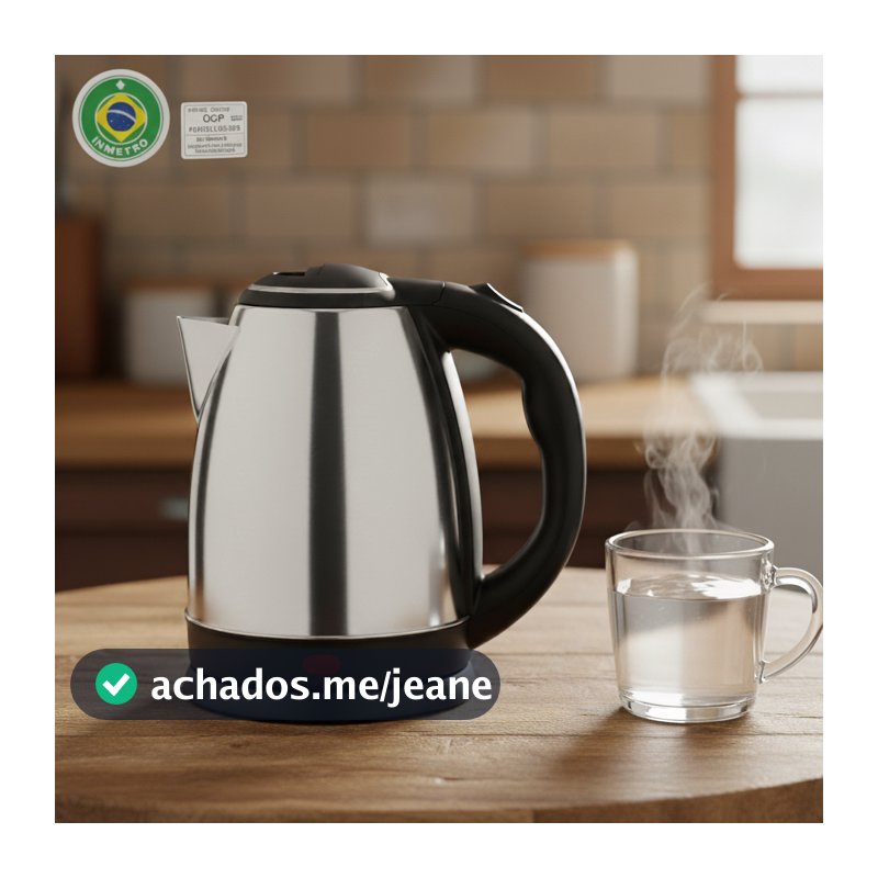 Chaleira Elétrica Térmica Bule Com Tampa material Inox 1,8L 220v