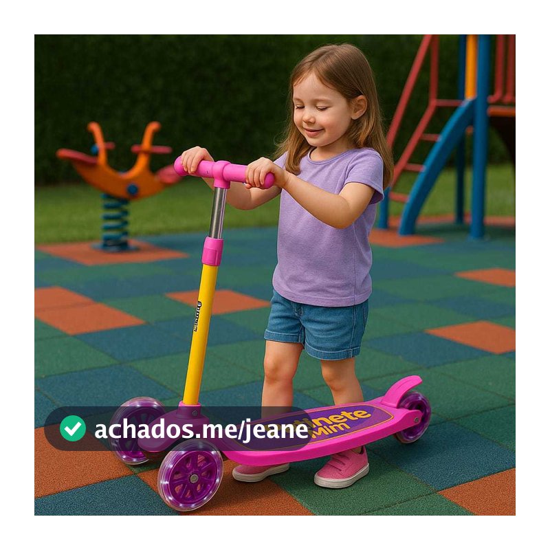 Patinete Infantil 3 Rodas Patinete Max Azul com Ajuste de Altura Brinquedo para Crianças 3+ Anos