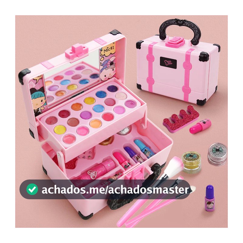 32 Peças Kit De Brinquedos De Maquiagem Para Meninas Lavável Portátil Crianças Fingir Jogar Brinquedo Cosmético