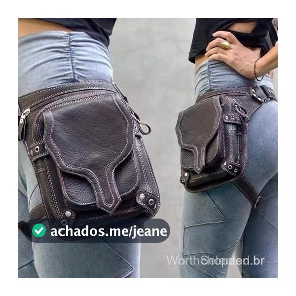 Saco Rebitado Para Exterior Estilo PU punk Fanny pack Perna Knight Mochila Rebitada