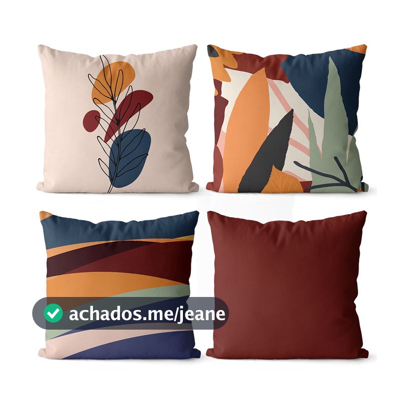 Kit 4 Capas De Almofadas Decorativas Floral Moderna