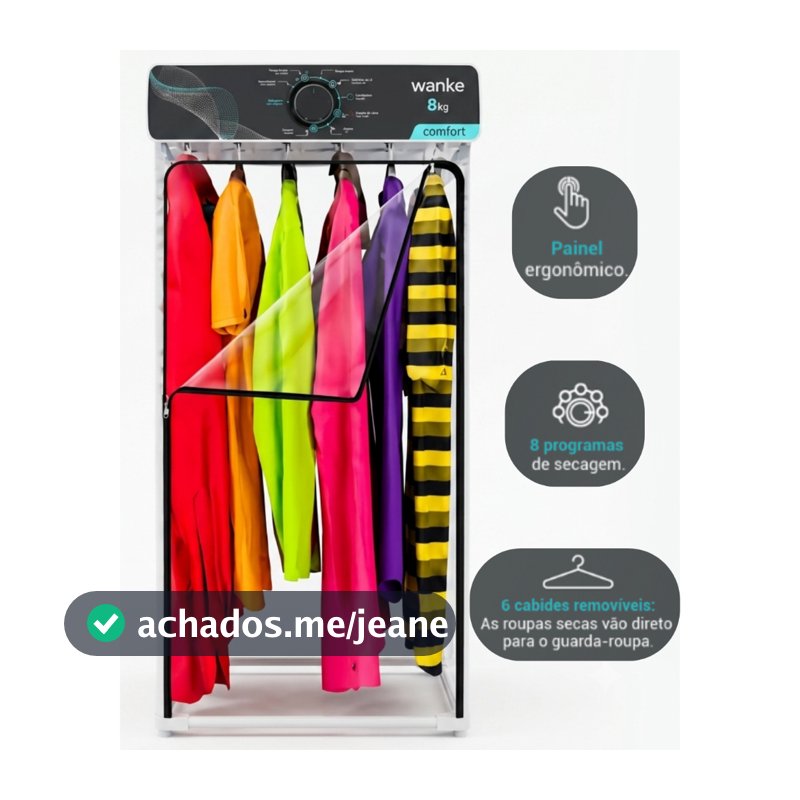 Secadora de Roupas Comfort 8kg Wanke Suspensa