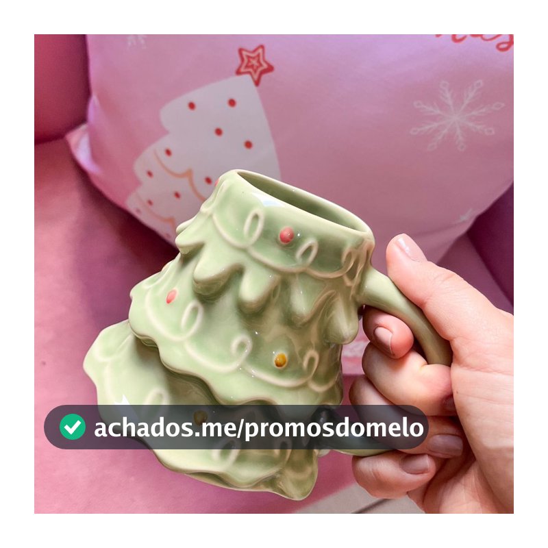 Caneca Cerâmica Árvore de Natal Craquelada