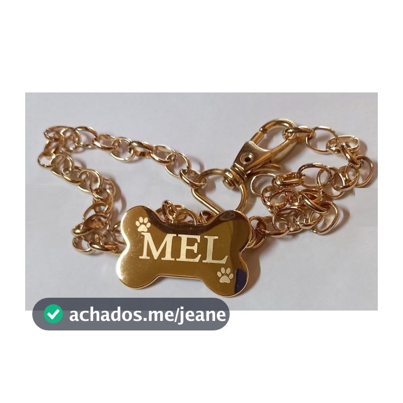 Plaquinha LUXO DOURADA (Cachorro e Gato) - Plaquinha de identificação para PET personalizada a laser