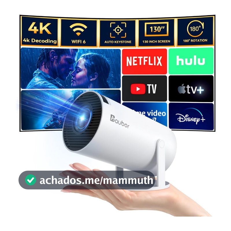 Projetor HY300 Original Portátil Smart Android 11 4K Ultra HD HDMI Wifi Bluetooth Alto Falante Embutido